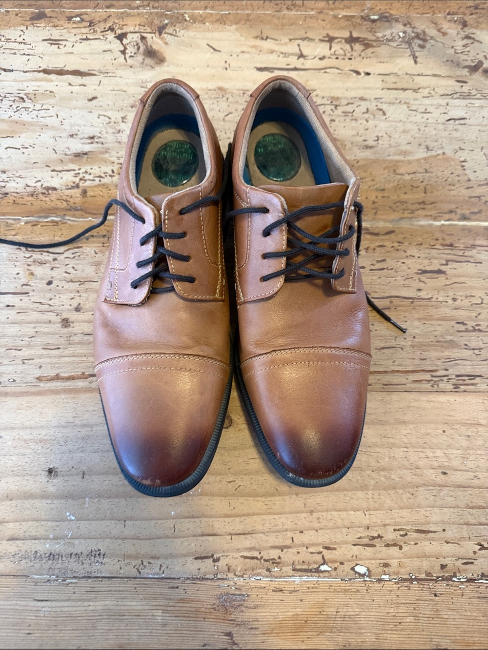 Men's Brown Leather Lace-Up Dress Shoes